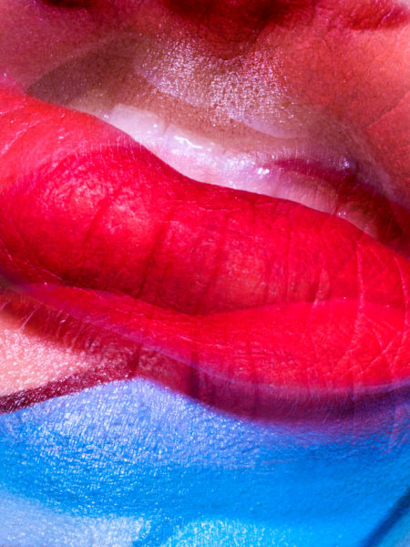 Close red lips
