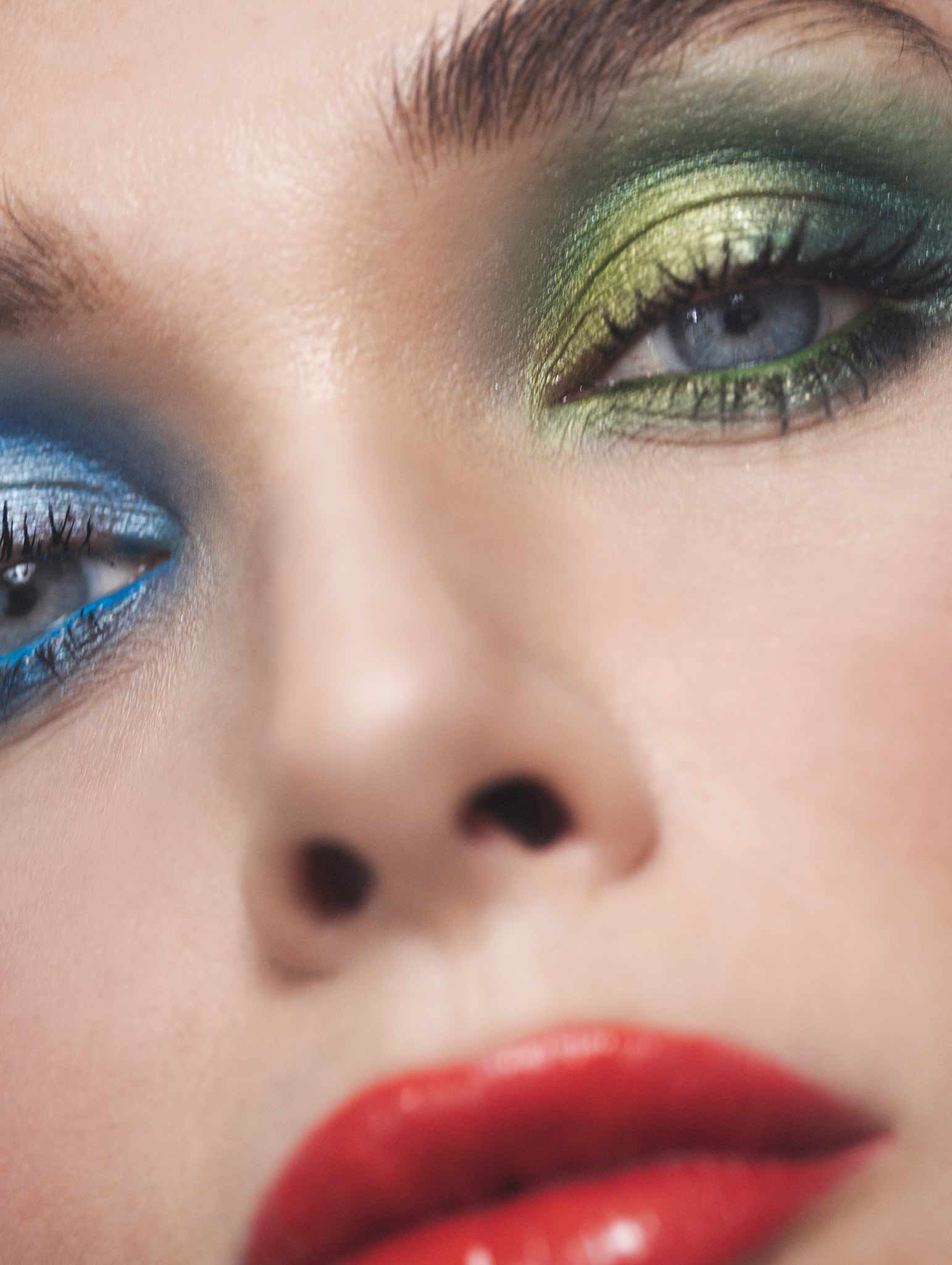 woman with make up on the face